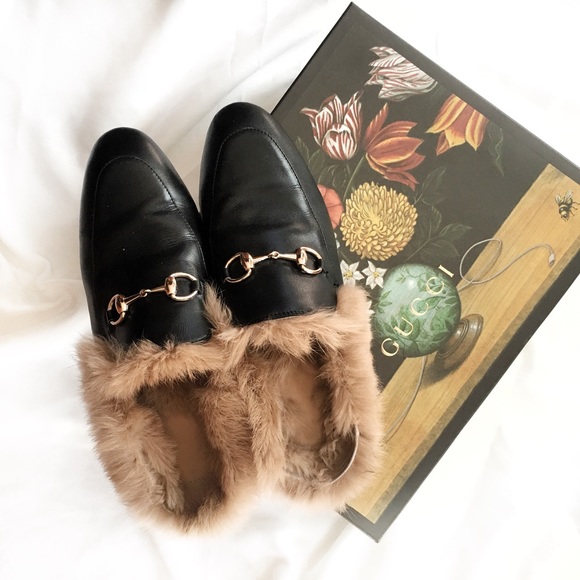 Shoes - Backless Fur Slide Loafer Mules